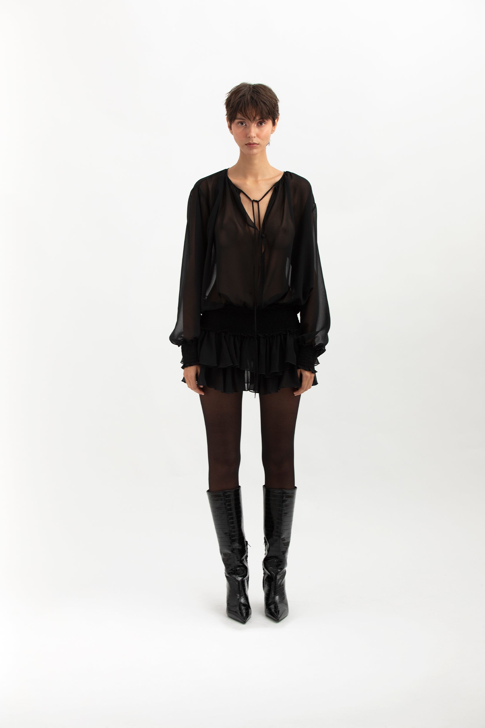 SELENE Chiffon Dress - Audrey Vallens