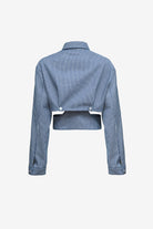 Denim Stripe Jacket With Cutout Detail - Audrey Vallens
