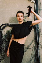 All-gen Gathered Detail Crop Tee - Audrey Vallens