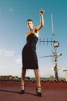 All-gen Gathered Seam Halter Dress - Audrey Vallens