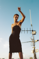 All-gen Gathered Seam Halter Dress - Audrey Vallens