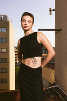 All-gen Gathered Seam Cotton Silk Vest - Audrey Vallens