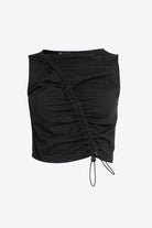 All-gen Gathered Seam Cotton Silk Vest - Audrey Vallens